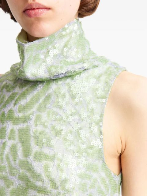 16Arlington Acari lace sequinned top - Green