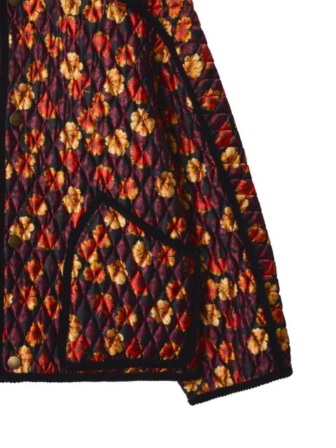 Burberry Floriston geranium leaf-print quilted jacket - Red - zdjęcie produktu nr 2