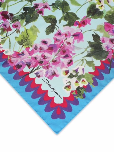 Dolce & Gabbana floral-print silk scarf - Green - zdjęcie produktu nr 2