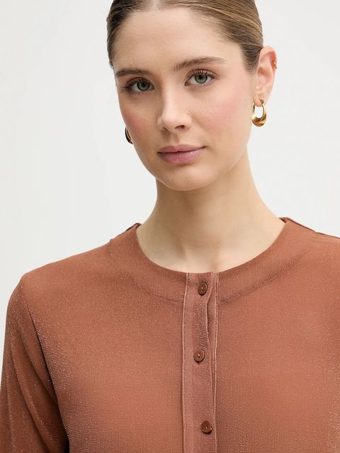 United Colors of Benetton kardigan damski kolor brązowy lekki 33UXD500Y