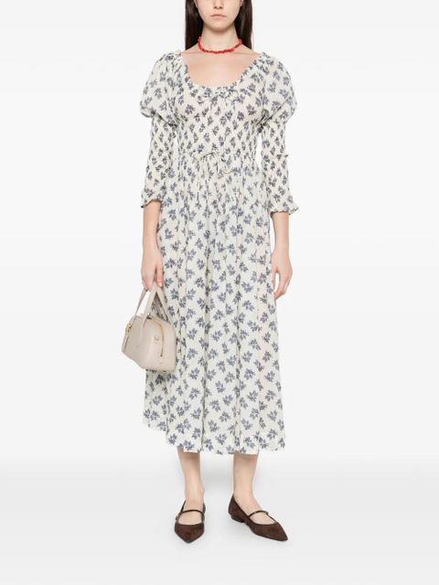 DÔEN scoop neck flower print dress - White - zdjęcie produktu nr 2