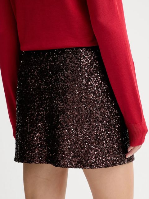 Answear.LAB spódnica kolor brązowy mini rozkloszowana