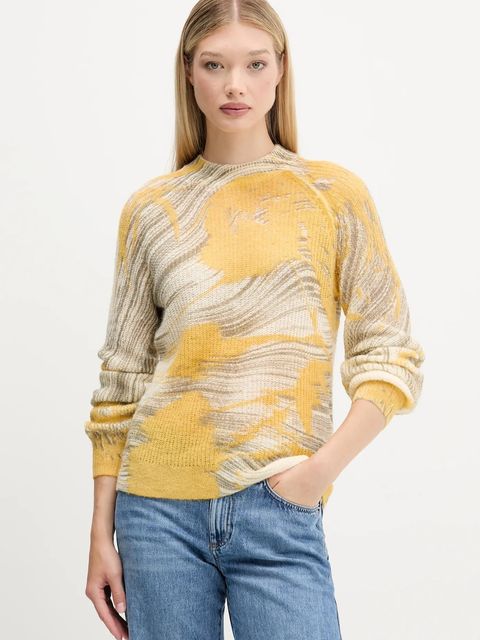 Desigual sweter z wełną HYDER damski kolor beżowy lekki 25WWJF31 - zdjęcie produktu nr 1