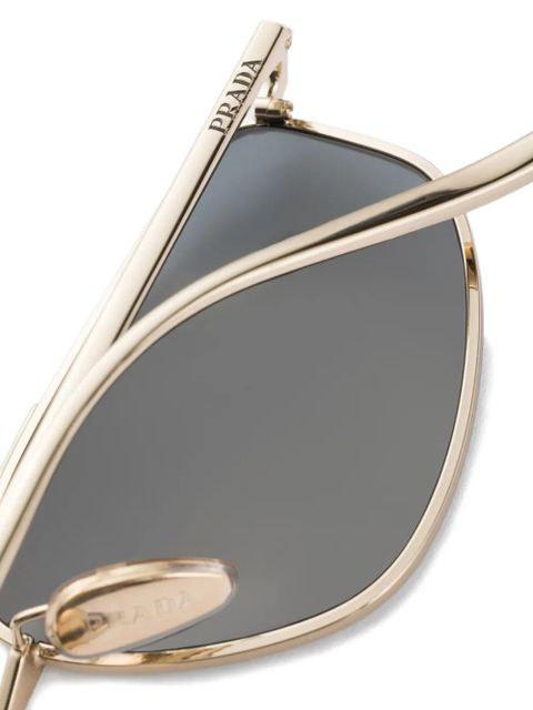 Prada Eyewear metal-frame geometric sunglasses - Gold - zdjęcie produktu nr 2