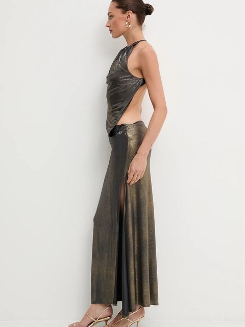 Diesel sukienka D-KARAM-LONG kolor złoty maxi dopasowana A18559.0NKCU