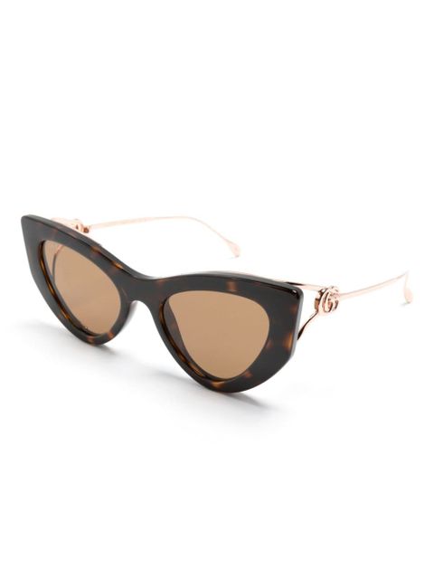 Gucci Eyewear tortoiseshell-effect cat-eye sunglasses - Brown
