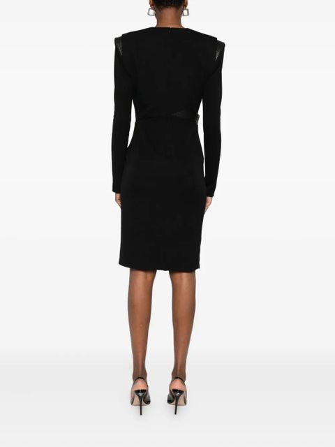 Versace long-sleeved gathered dress - Black