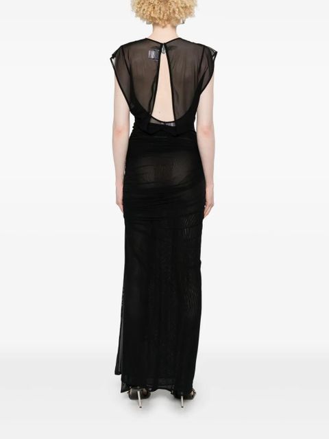 Jean Paul Gaultier flocked-logo maxi dress - Black