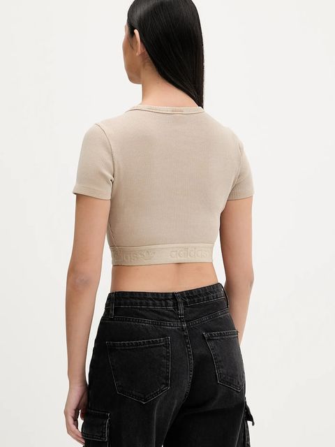 adidas Originals t-shirt Rib Tee damski kolor beżowy JW3577