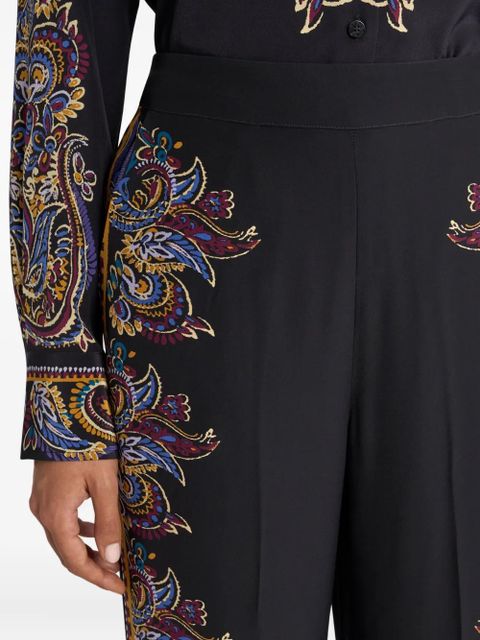 ETRO pressed crease paisley trousers - Black