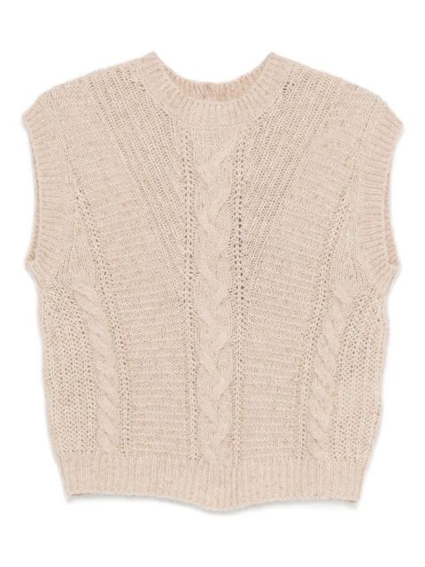Max Mara cable-knit sleeveless vest - Neutrals - zdjęcie produktu nr 1