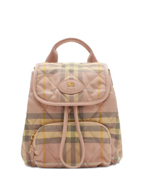 Burberry Horseshoe quilted check backpack mini bag - Pink - zdjęcie produktu nr 1