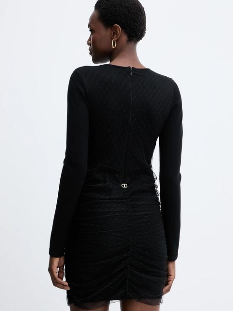 Twinset sukienka kolor czarny mini dopasowana 252TT3261