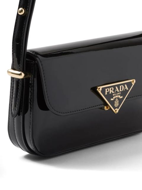 Prada logo-plaque leather shoulder bag - Black - zdjęcie produktu nr 2