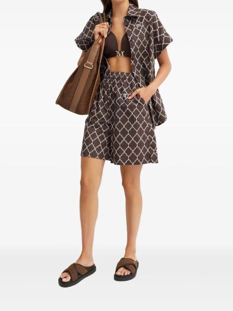 Max Mara Sponda logo-print button shirt - Brown - zdjęcie produktu nr 2