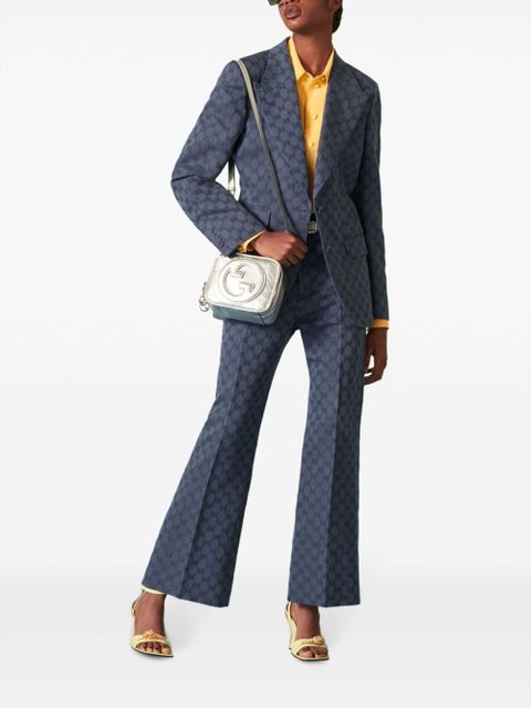 Gucci GG-jacquard single-breasted blazer - Blue