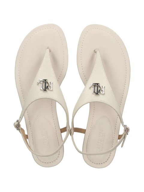Lauren Ralph Lauren Ellington lizard-embossed leather sandals - White