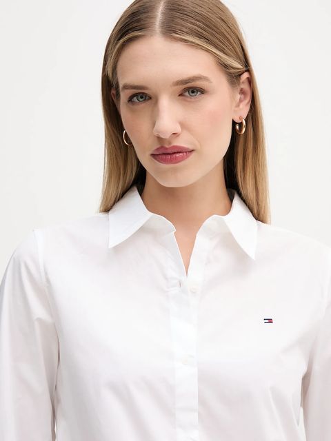 Tommy Hilfiger koszula damska kolor biały regular z kołnierzykiem klasycznym WW0WW47169