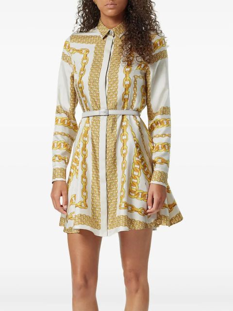 Versace Treasure silk midi shirt dress - White