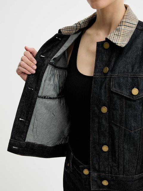 Rag & Bone kurtka jeansowa kolor czarny przejściowa oversize RJ1025FORMR