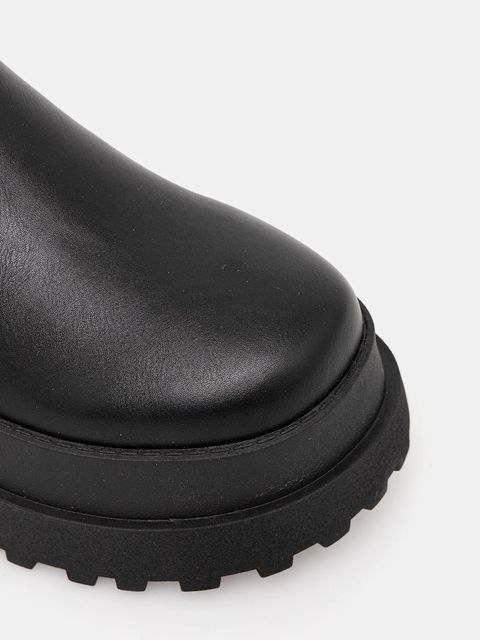 Buffalo kozaki Pluto Overknee damskie kolor czarny na platformie 1270153-BLK - zdjęcie produktu nr 2