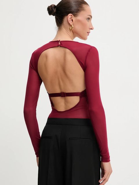 Bardot body damskie kolor bordowy wzorzyste 51150TB3 - zdjęcie produktu nr 2