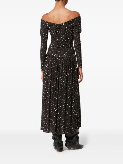 ISABEL MARANT x GIOVANA off-shoulder polka-dot dress - Black