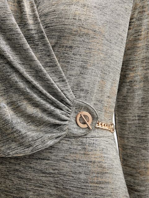 Joseph Ribkoff sukienka kolor srebrny midi rozkloszowana 253285