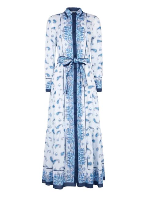 MC2 Saint Barth paisley-print belted dress - White - zdjęcie produktu nr 1