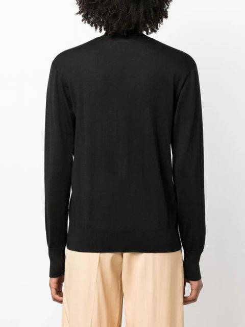 Jil Sander fine-knit V-neck cardigan - Black - zdjęcie produktu nr 2