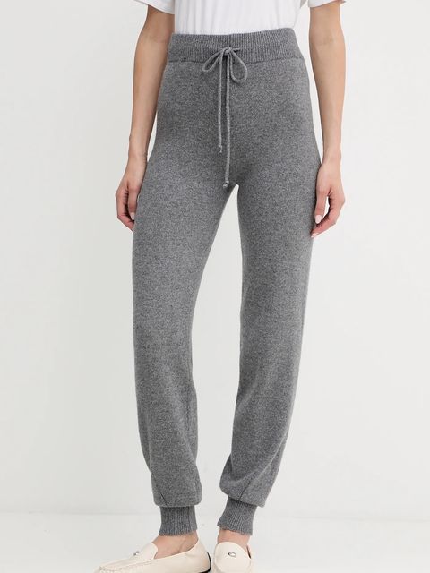 Twinset spodnie dresowe z wełną kolor szary gładkie 252TT3352 - zdjęcie produktu nr 1