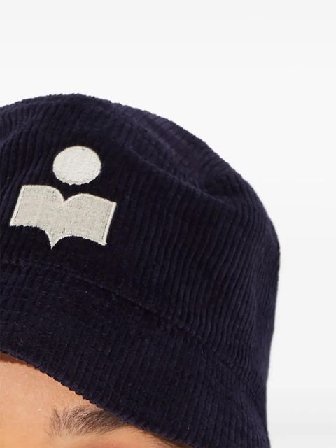 ISABEL MARANT embroidered logo bucket hat - Blue