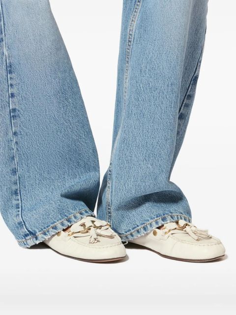 ISABEL MARANT studded tassel detail loafers - Neutrals