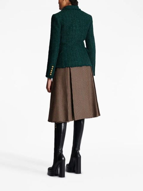 Balmain double-breasted tweed jacket - Green