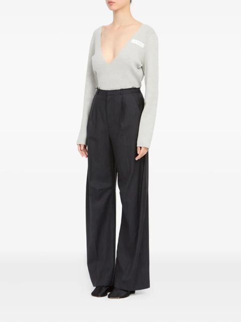 MM6 Maison Margiela pinstripe frayed trousers - Grey