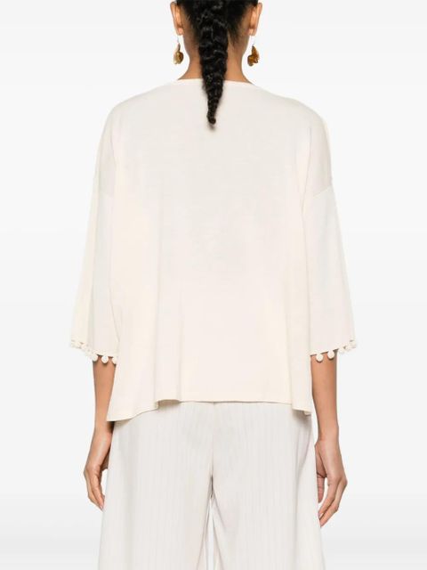 Max Mara Neottia pendant-detail cotton jumper - Neutrals