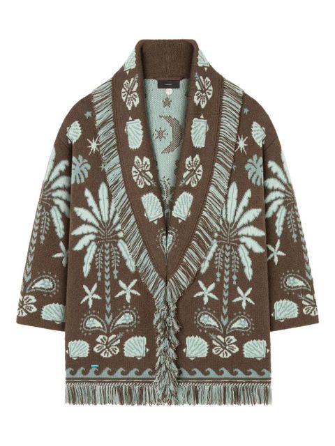 Alanui Echoes of the Island fringed cardi-coat - Brown