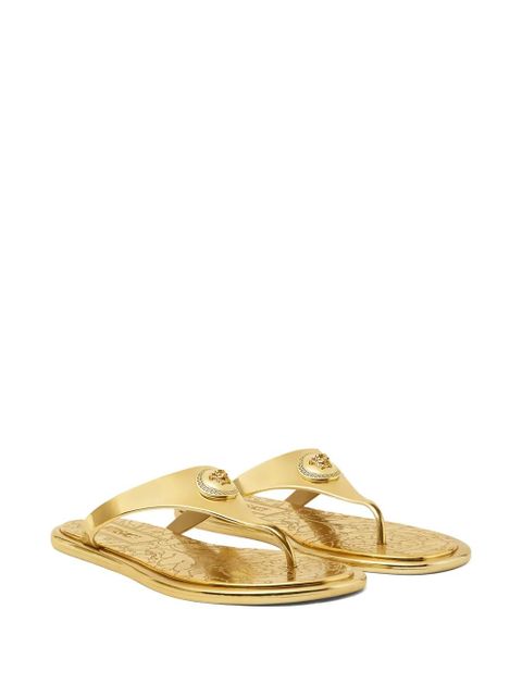 Versace Alia metallic flat sandals - Gold