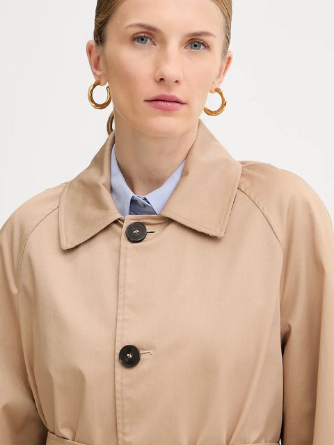 Marella płaszcz dwustronny z dodatkiem wełny kolor beżowy 2523026011200