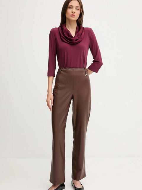 Joseph Ribkoff spodnie damskie kolor brązowy proste high waist 253060