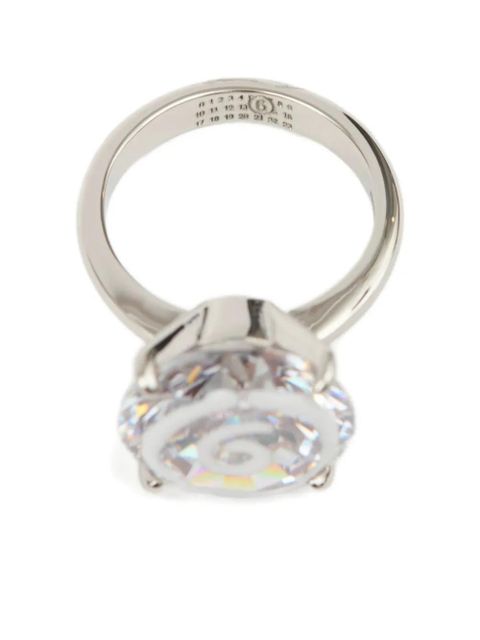 MM6 Maison Margiela crystal-embellished ring - Silver