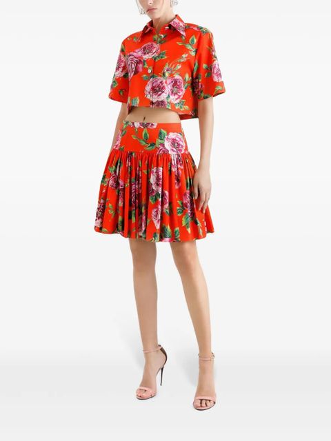 Dolce & Gabbana floral-print mini skirt - Red