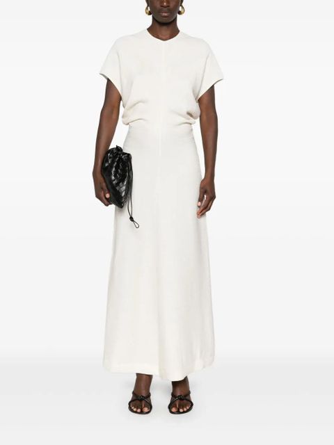 TOTEME draped-detailing textured maxi dress - Neutrals