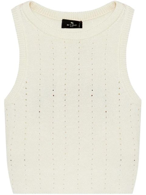 ETRO punched-detail crop top - Neutrals - zdjęcie produktu nr 1