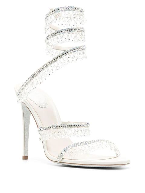 René Caovilla Chandelier 105mm crystal-embellished sandals - Neutrals - zdjęcie produktu nr 2