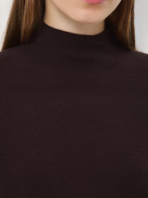 Medicine sweter damski kolor brązowy lekki z półgolfem