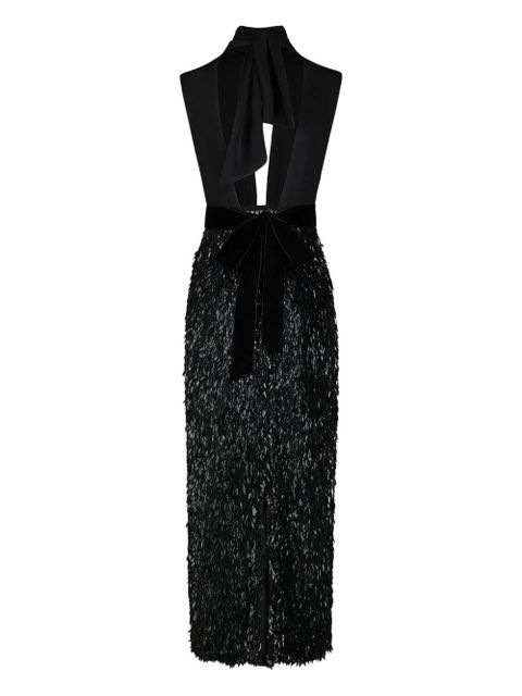Johanna Ortiz Her Vibe embellished keyhole-neck maxi dress - Black