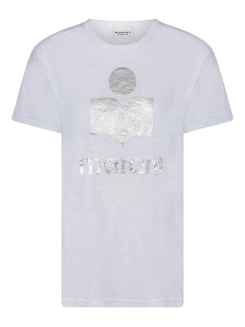 MARANT ÉTOILE logo-print linen T-shirt - White - zdjęcie produktu nr 1
