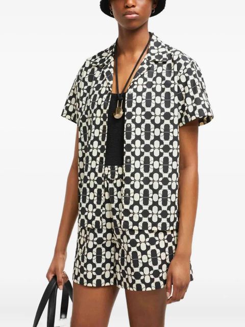 Moncler geometric-print cotton shirt - Blue - zdjęcie produktu nr 2