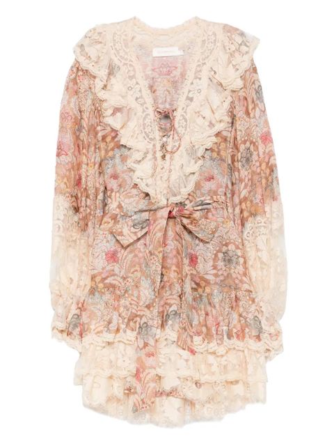 ZIMMERMANN lace floral mini dress - Neutrals - zdjęcie produktu nr 1